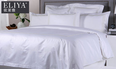 Algodón blanco determinado del hotel de lujo de cama de ropa de la cubierta de la hoja profesional del lecho