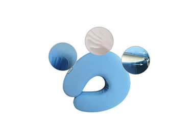 Pequeña almohada suave portátil azul profesional de la espuma de la memoria para el viaje