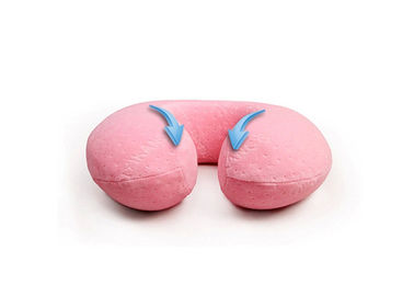 Pequeño tamaño del viaje de la almohada de la espuma de la memoria del terciopelo de lujo rosado para los niños