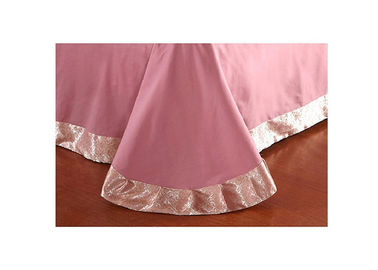 Funda de almohada de seda de lujo del rosa del edredón de ropa de cama del lecho contemporáneo de Tencel